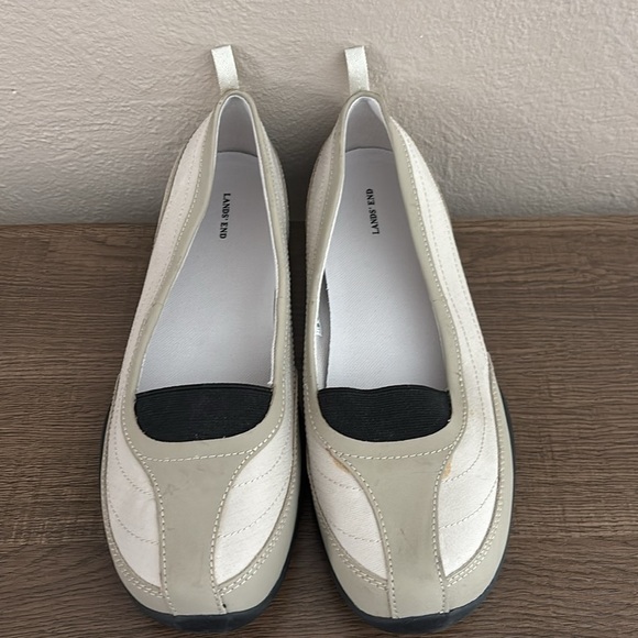 Women's Lands' End Terrain Ballet Rubber Sole Slip On Shoes 9 Field Khaki - Picture 2 of 12